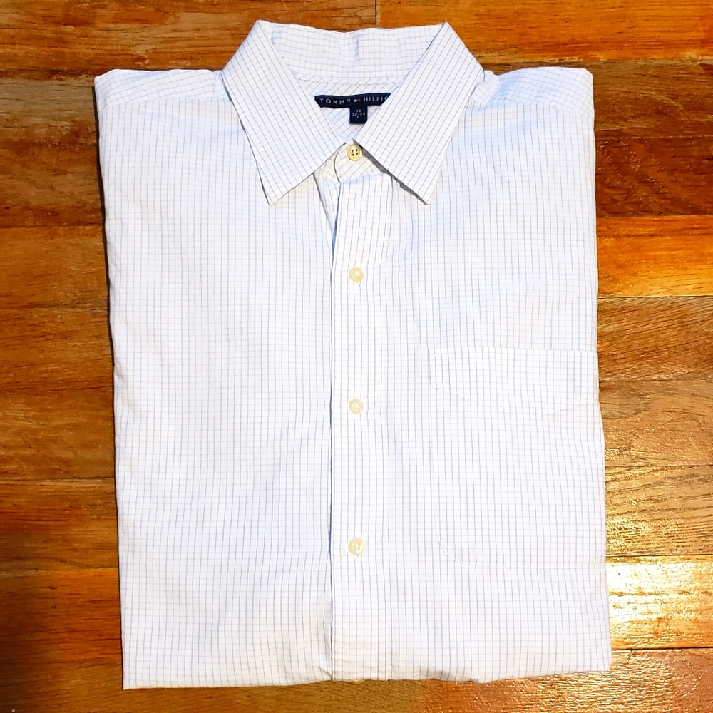 TOMMY HILFIGER: DRESS SHIRT. Size- L